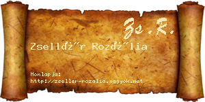 Zsellér Rozália névjegykártya